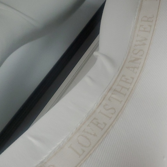 NWT SPIRITUAL GANGSTER WHITE RIBBED LOVE IS THE ANSWER BODYCON LONG SLEEVES XL&S - Picture 12 of 15